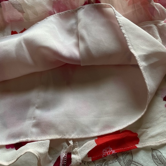 Express Y2K Silk Pink Floral Mini Slip Skirt 4 Fairy Balletcore Feminine Dainty - Picture 7 of 9